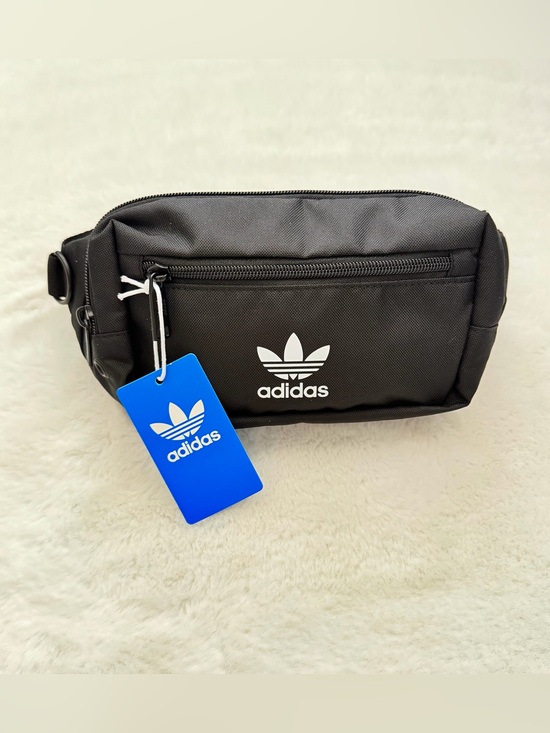 adidas Handbags - Adidas Black Waist Bag with White Trefoil Logo